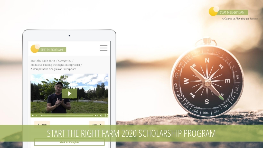 START THE RIGHT FARM 2020 SCHOLARSHIP PROGRAM